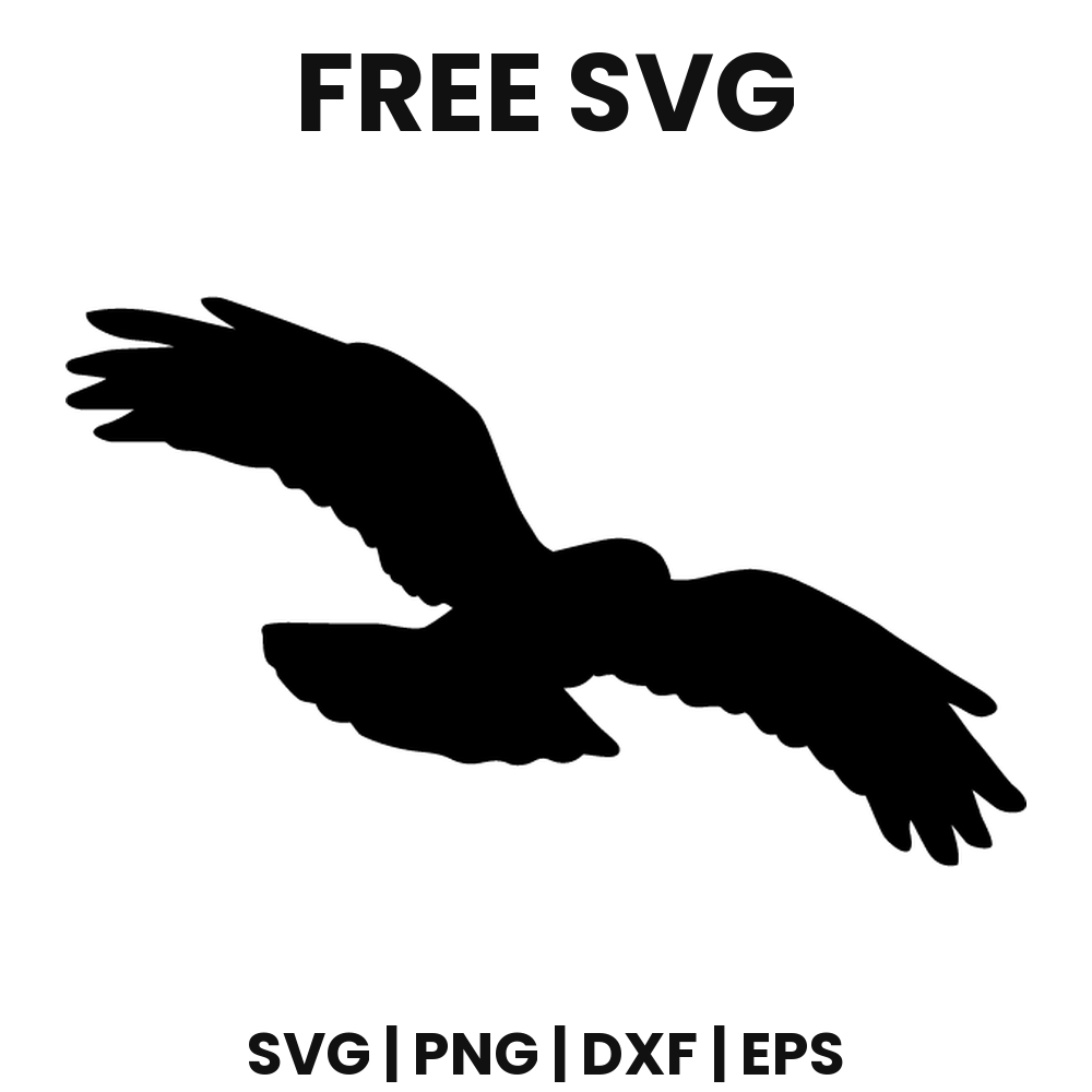 Soaring Crow SVG Free – Flying Blackbird Silhouette Cut File