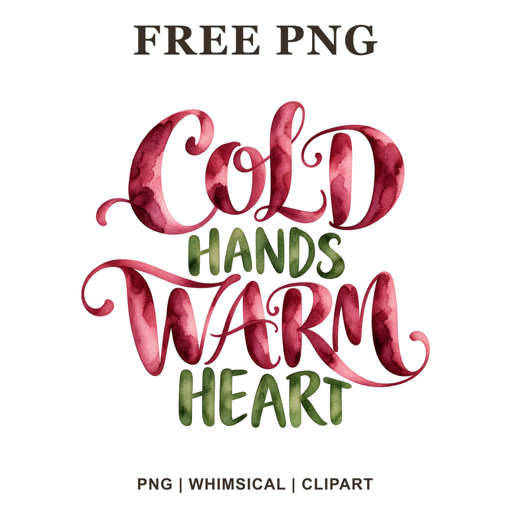 Whimsical Warm Heart Winter Quote Clipart PNG