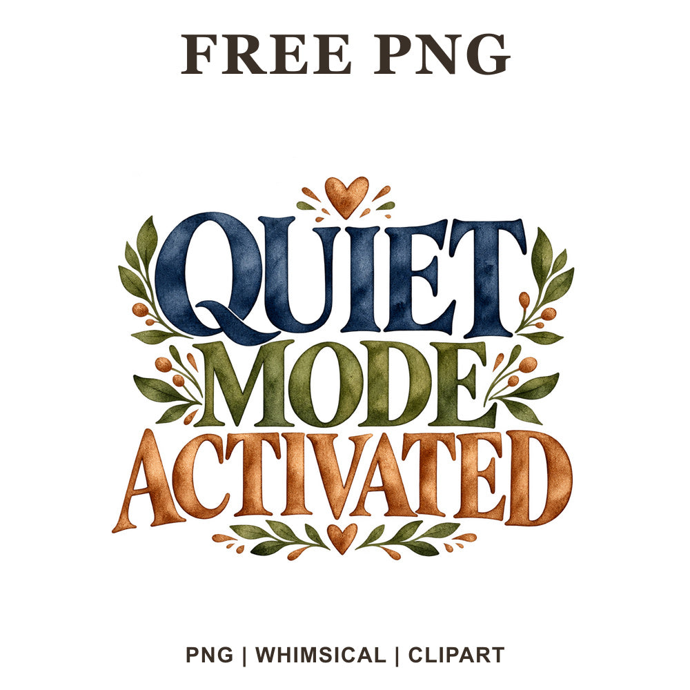 Whimsical Quiet Mode Mug Sublimation Design Clipart PNG