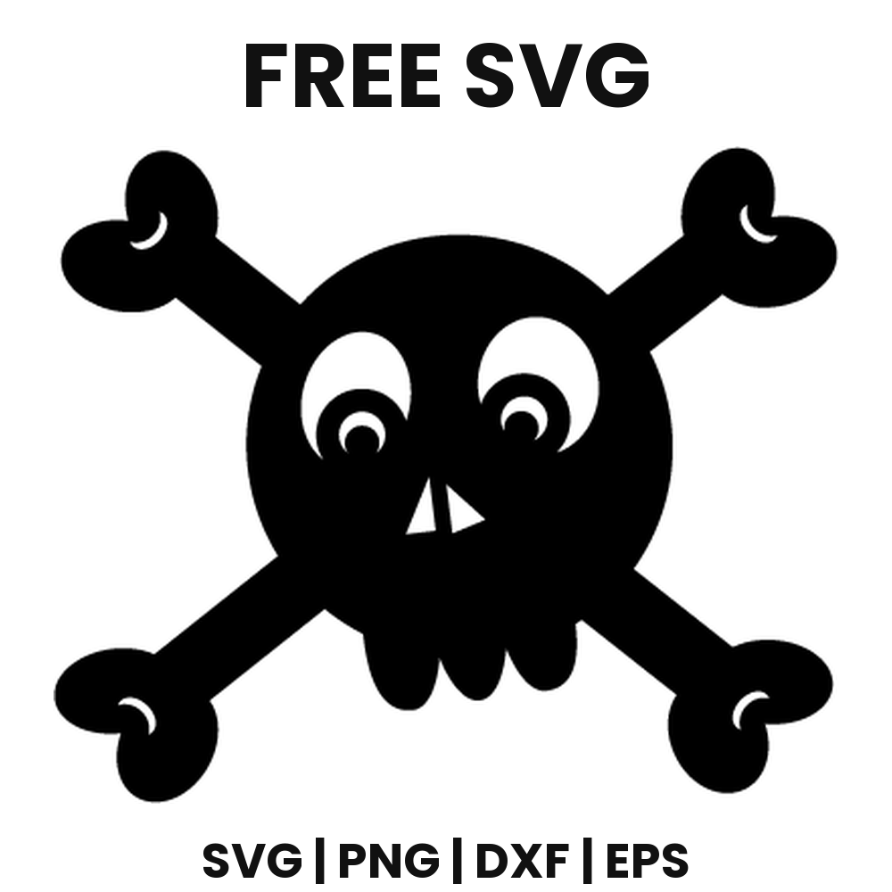 Skull And Crossbones SVG Free – Classic Jolly Roger Cut File