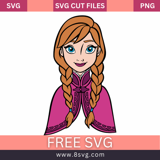 Disney Princess Anna layered Frozen Svg Free Cut File For Cricut