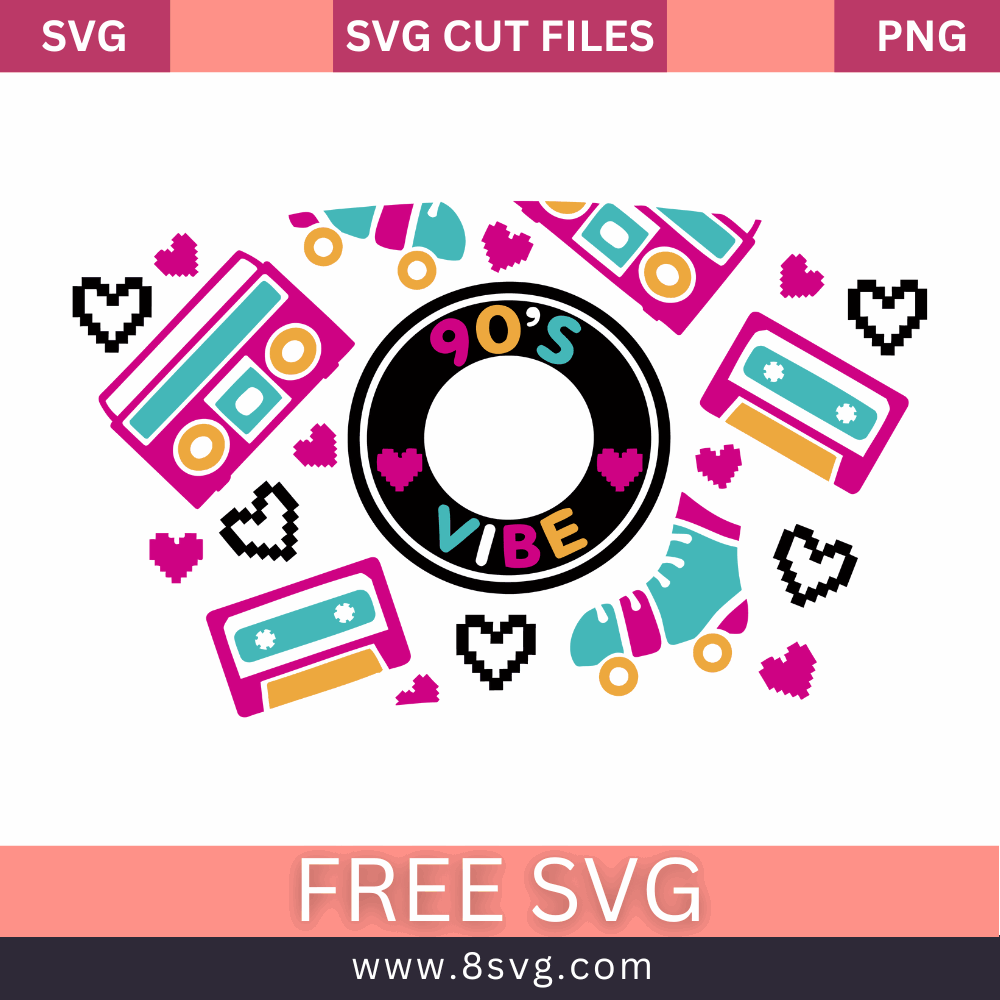 90s Vibe Starbucks SVG Free Cut File for Cricut