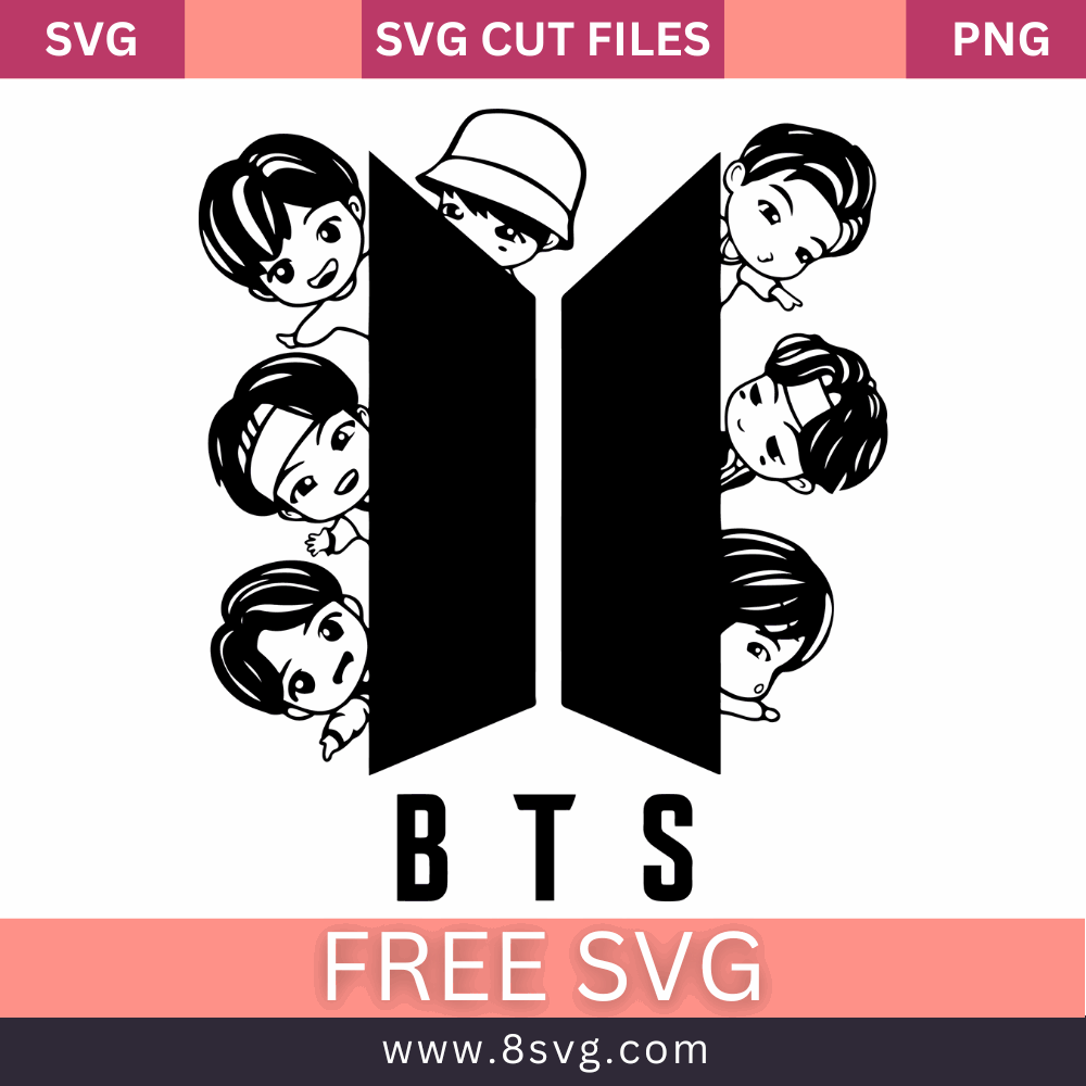 BTS SVG Free Cut File for Cricut Download