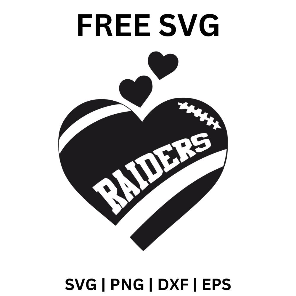 Raiders Heart Logo SVG Free Cut File for Cricut & Silhouette-8SVG