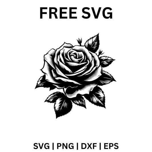 Rose Flower SVG Free | Elegant Floral Cut File for Cricut & Silhouette