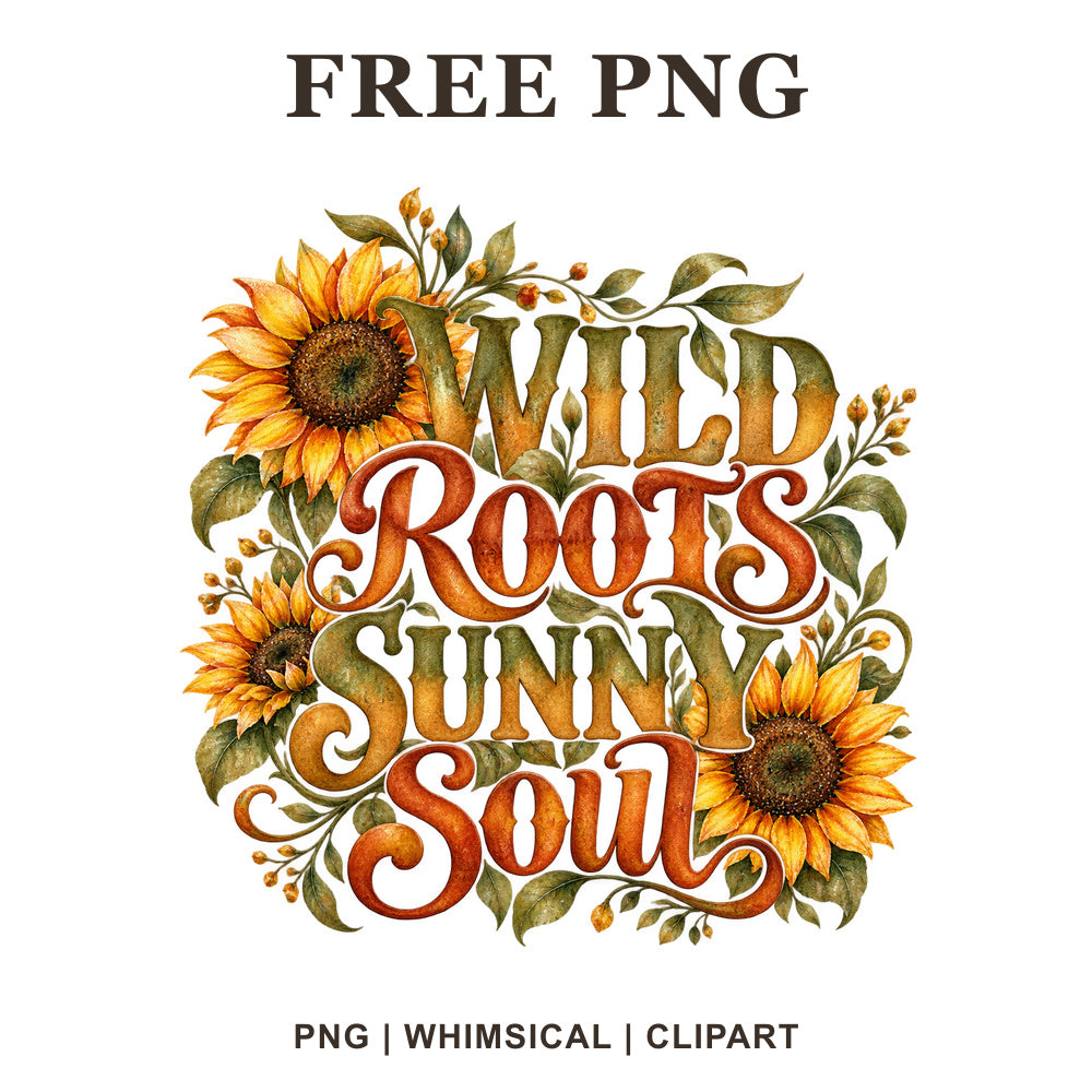 Whimsical Wild Bloom Sunflower Clipart PNG