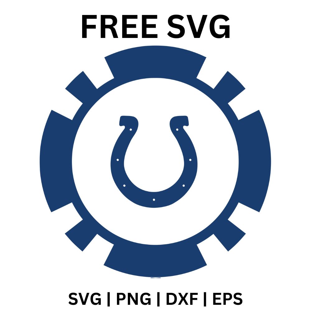 Indianapolis Colts SVG Free | Gear-Inspired Horseshoe Emblem for Cricut & Silhouette-8SVG