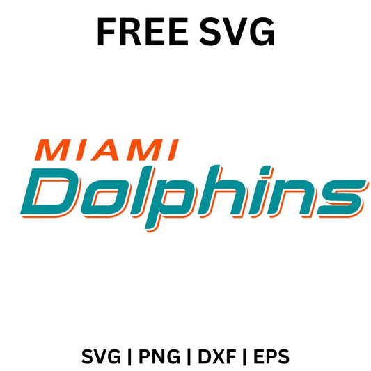 Miami Dolphins Text Logo SVG Free | Bold Retro Team Name Design for Cricut & Silhouette