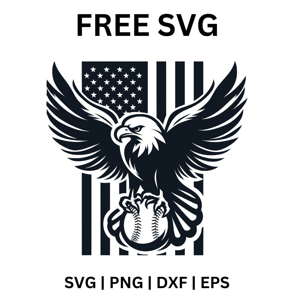 Baseball Eagle SVG Free – Customizable Design for Cricut & Silhouette-8SVG