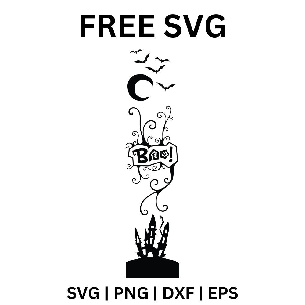 Boo SVG Free | Vertical Porch Sign for Cricut & Silhouette-8SVG