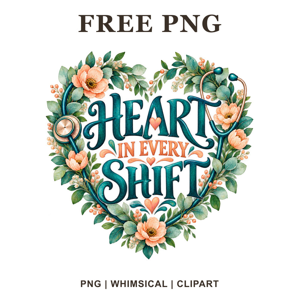 Whimsical Nurse Heart Nurse Clipart PNG