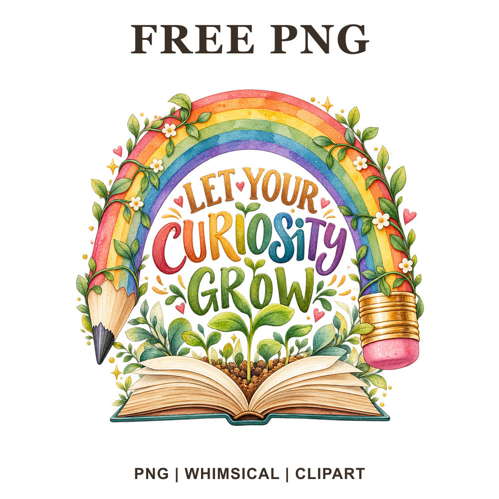 Whimsical Rainbow Learning Back To School Clipart PNG