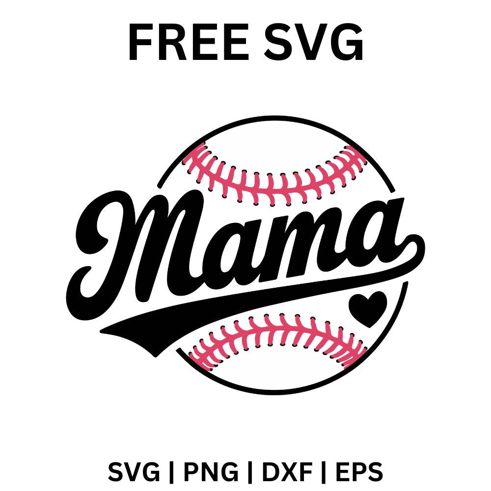 Baseball Mama SVG Free – Trendy SVG for Cricut & Silhouette Crafts-8SVG