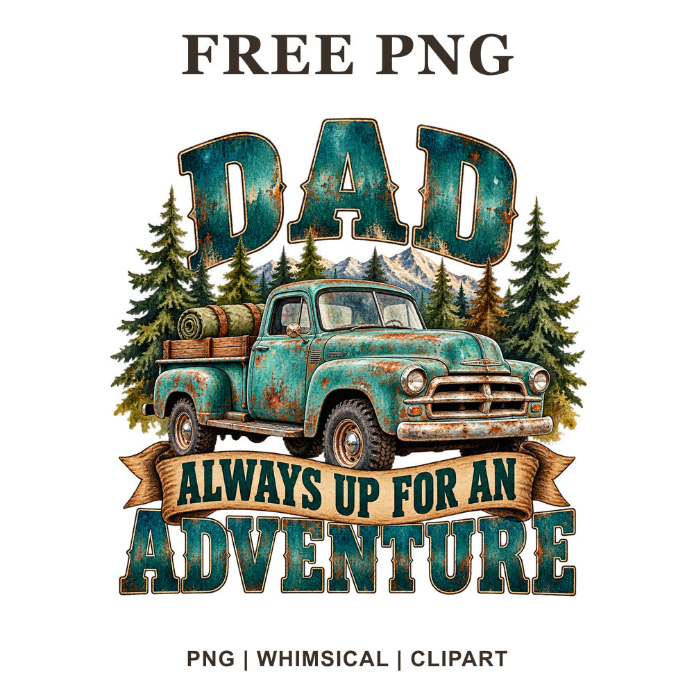 Whimsical Dad Road Dad Clipart PNG