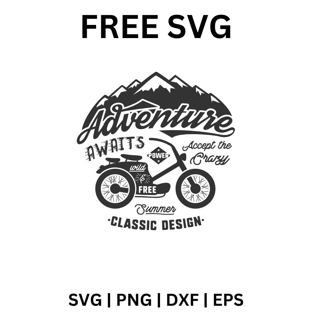 Adventure Awaits SVG Free | Retro Badge with Compass and Icons for Cricut & Silhouette