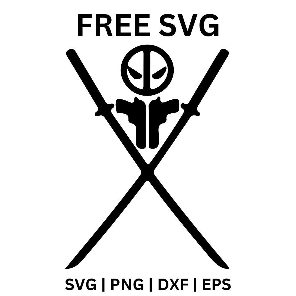 Deadpool Swords Logo SVG Free | Crossed Blades Emblem for Cricut & Silhouette