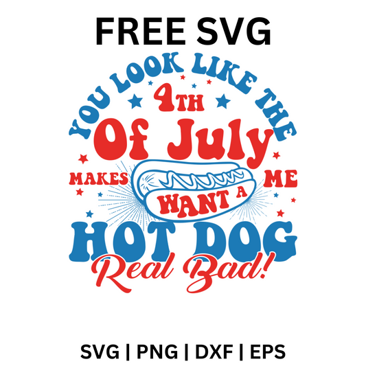 Hot Dog Real Bad SVG Free | Funny July 4th Quote Design for Cricut & Silhouette