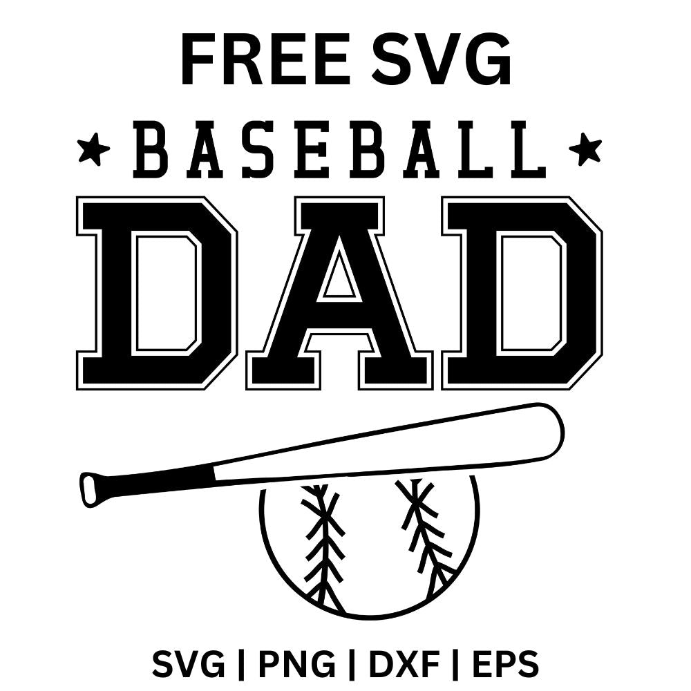 Baseball Dad SVG Free | Sports Dad Cut File for Cricut & Shirts-8SVG