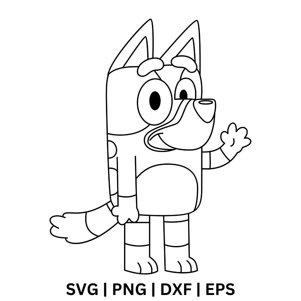 Bluey Outline SVG Free Cut File for Cricut & Silhouette-8SVG