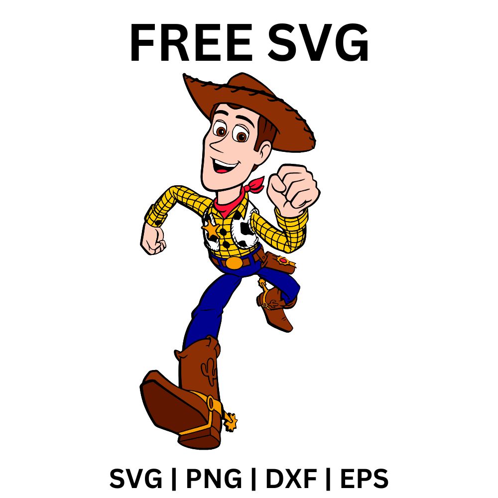 Woody Running SVG Free | Action Cowboy Toy Scene for Cricut & Silhouette