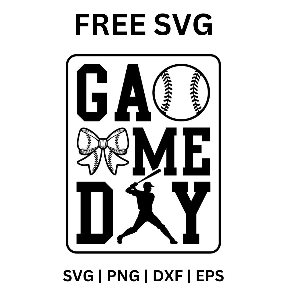 Game Day Baseball Coquette SVG Free – Sports SVG for Cricut & Silhouette-8SVG
