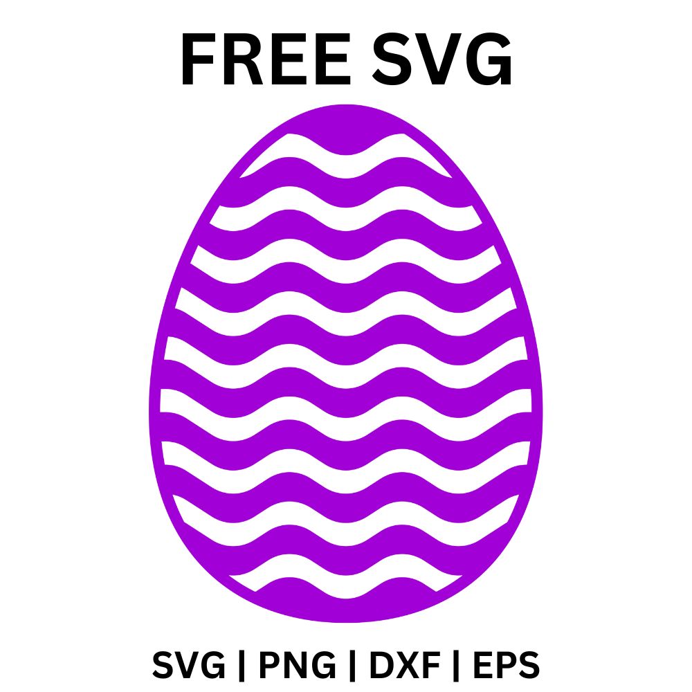 Wavy Lines Easter Egg - Free SVG Cut File-8SVG