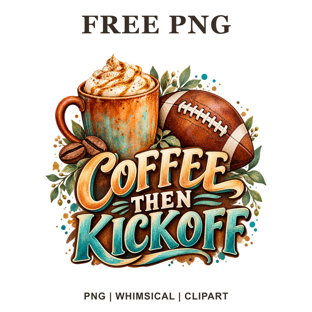 Whimsical Football Coffee Football Clipart PNG
