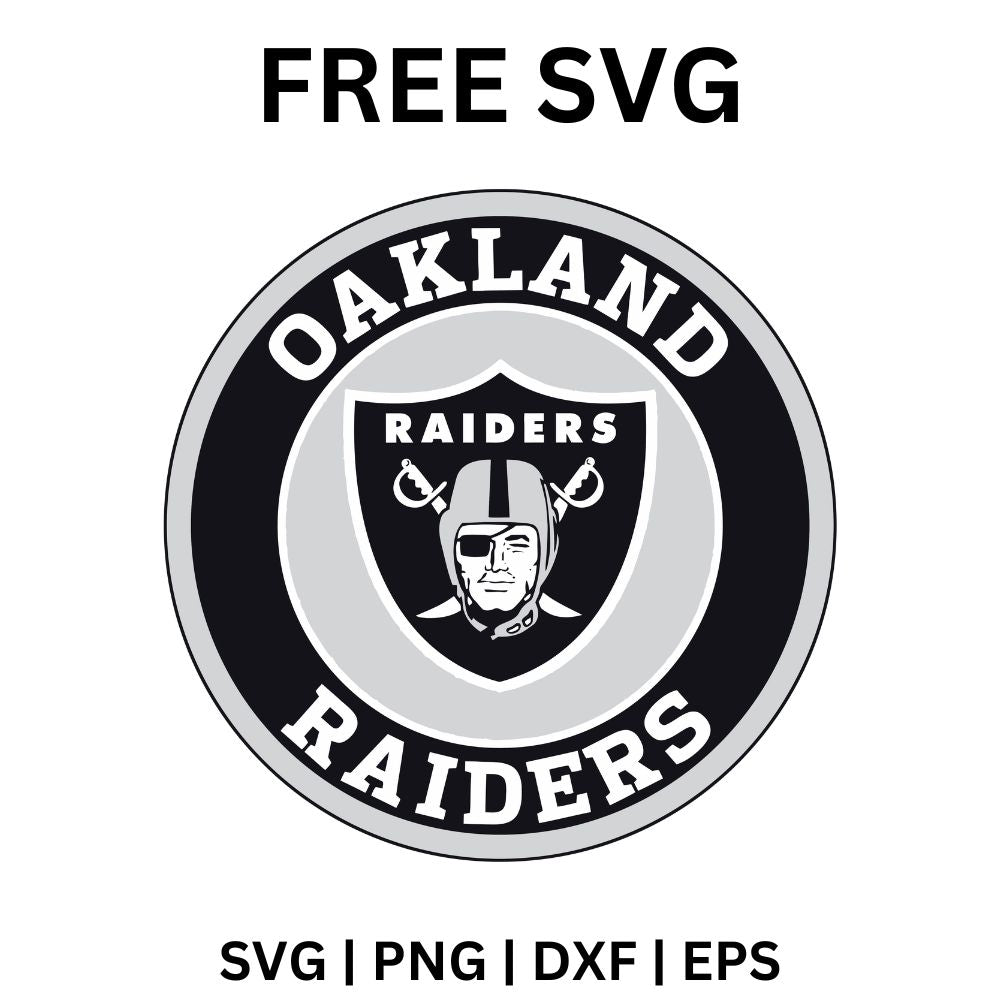 Oakland Raiders Circle Badge SVG Free Cut File for Cricut & Silhouette-8SVG