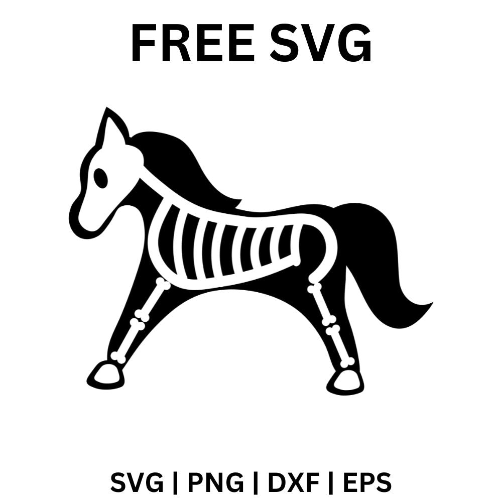 Skeleton Horse SVG Free | Spooky Horse Anatomy Design for Cricut & Silhouette