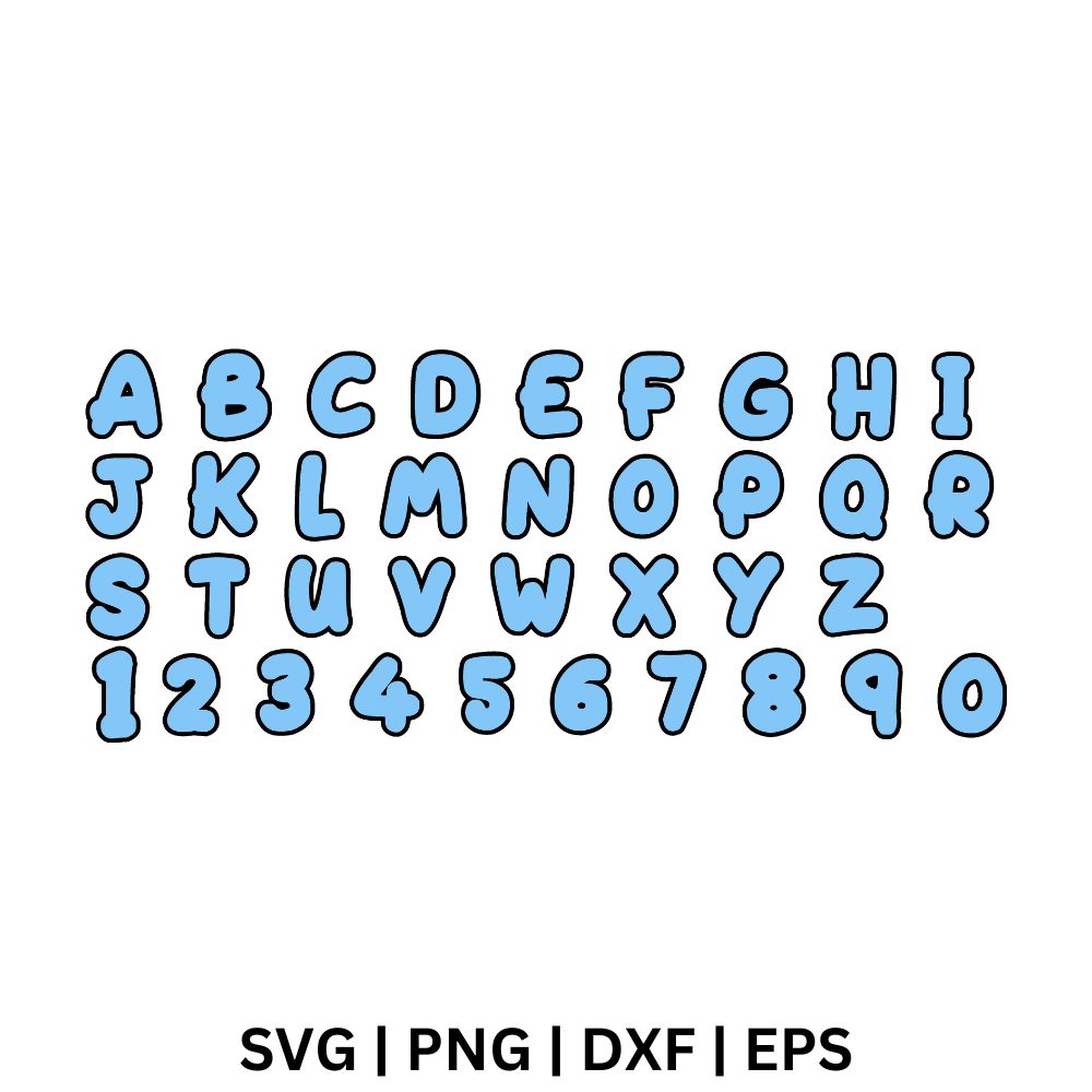 Bluey Alphabet SVG Free Cut File for Cricut & Silhouette-8SVG