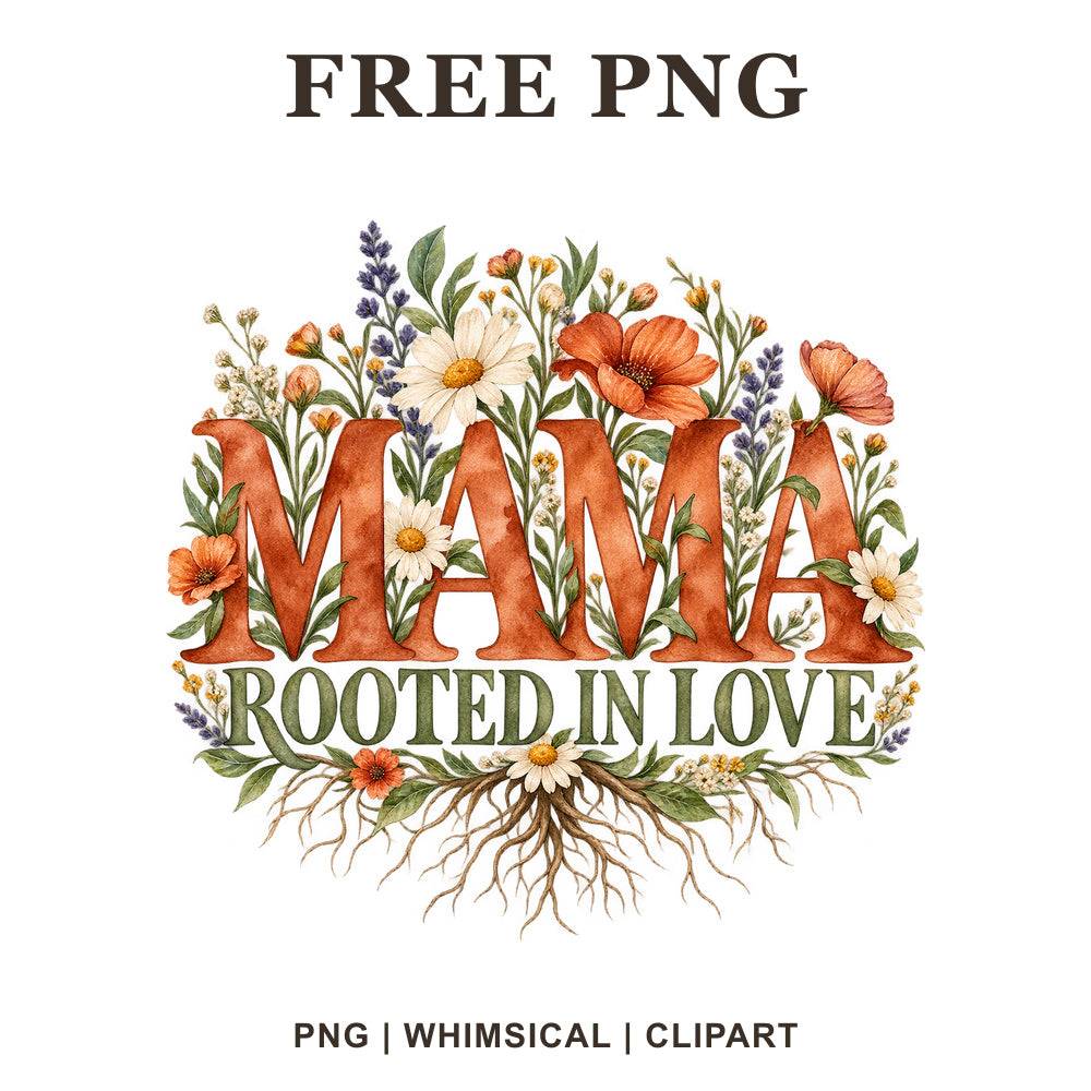 Whimsical Mama Wildflowers Mama Clipart PNG