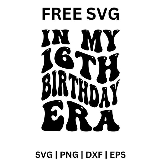 16th Birthday SVG Free | Bold Vintage Typography Style for Cricut & Silhouette