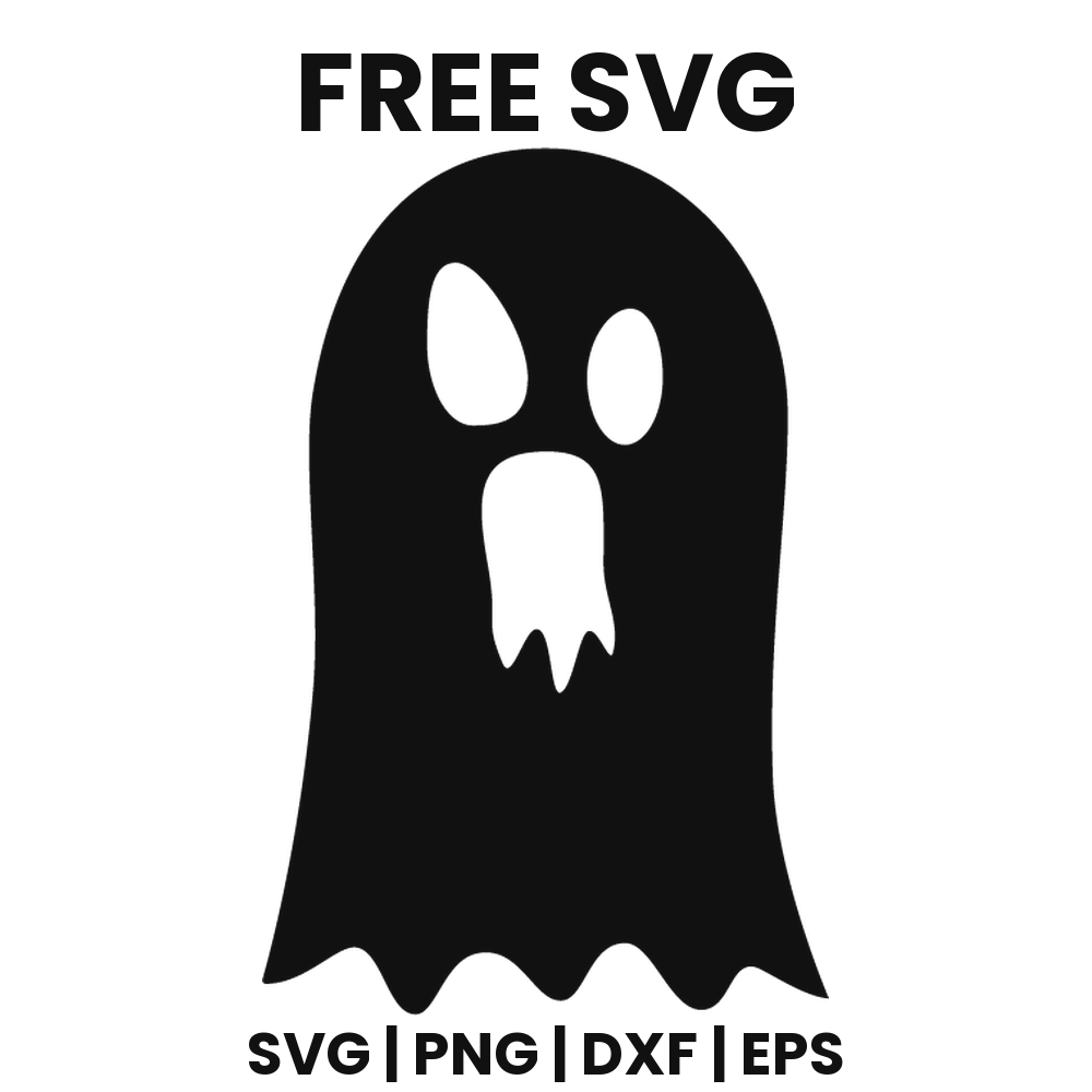 Cute Ghost SVG Free – Classic Halloween Ghost Silhouette