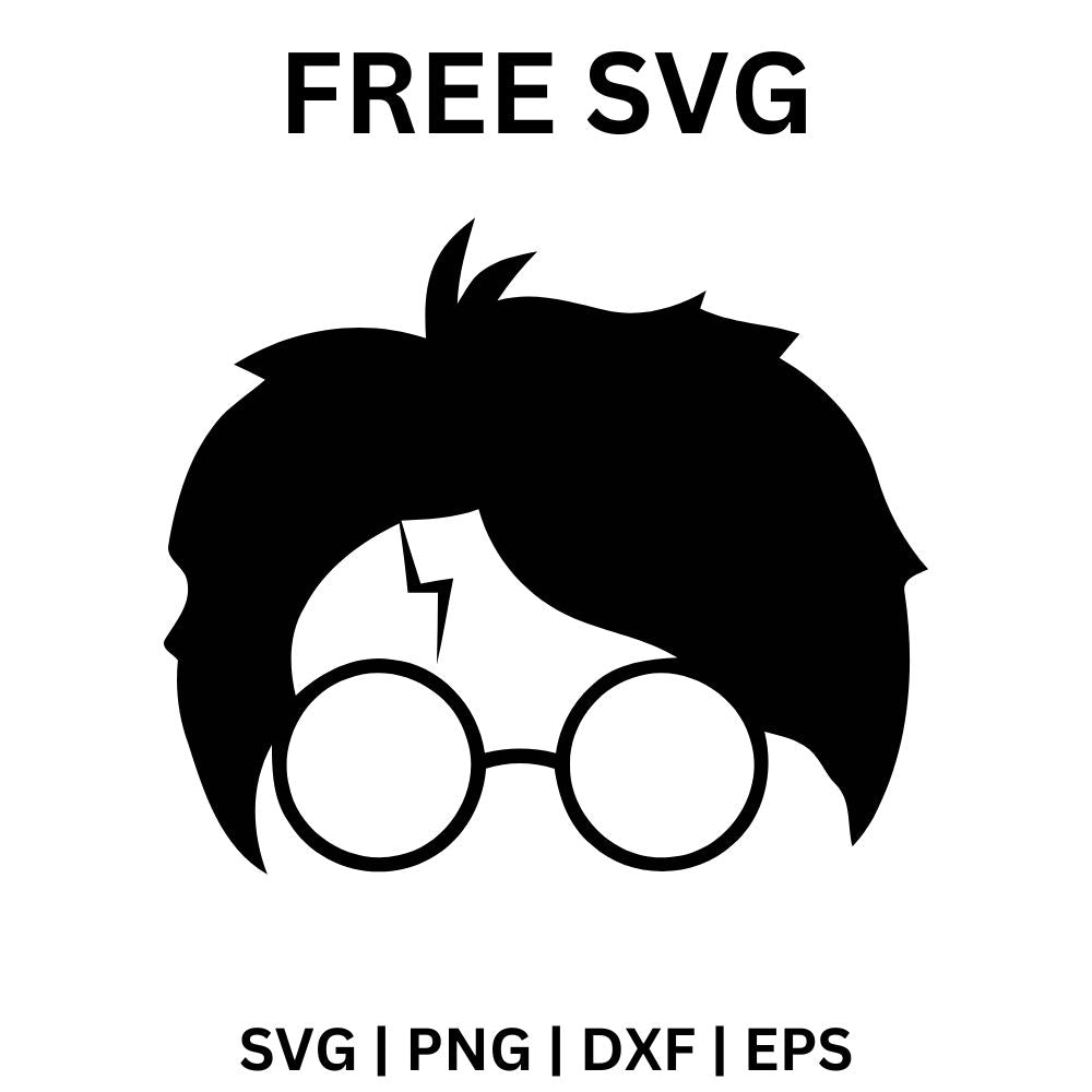 Harry Potter Head SVG Free | Silhouette with Glasses and Scar for Cricut & Silhouette
