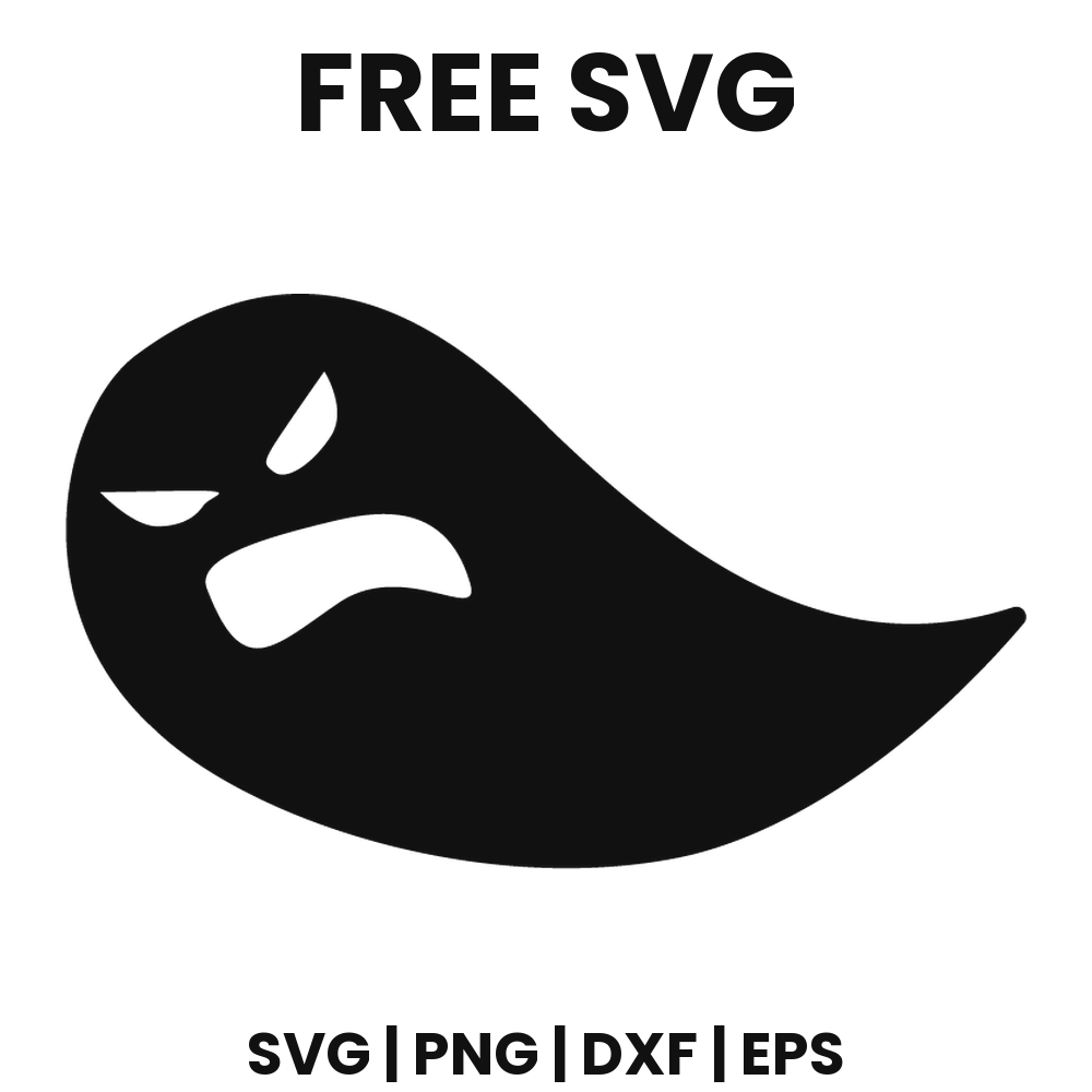 Sneaky Ghost SVG Free – Flowing Halloween Ghost Silhouette