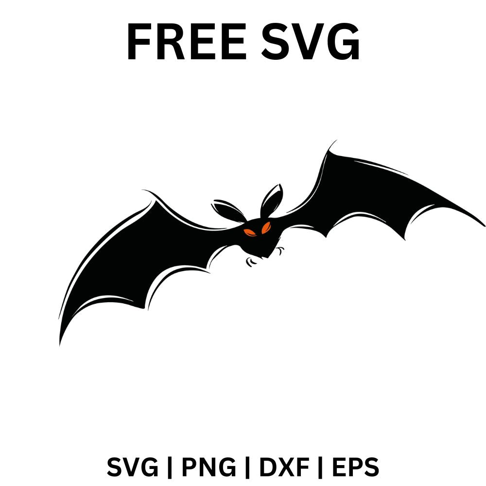 Bat Flying with Eyes SVG Free | Cute Halloween Bat SVG for Cricut & Silhouette