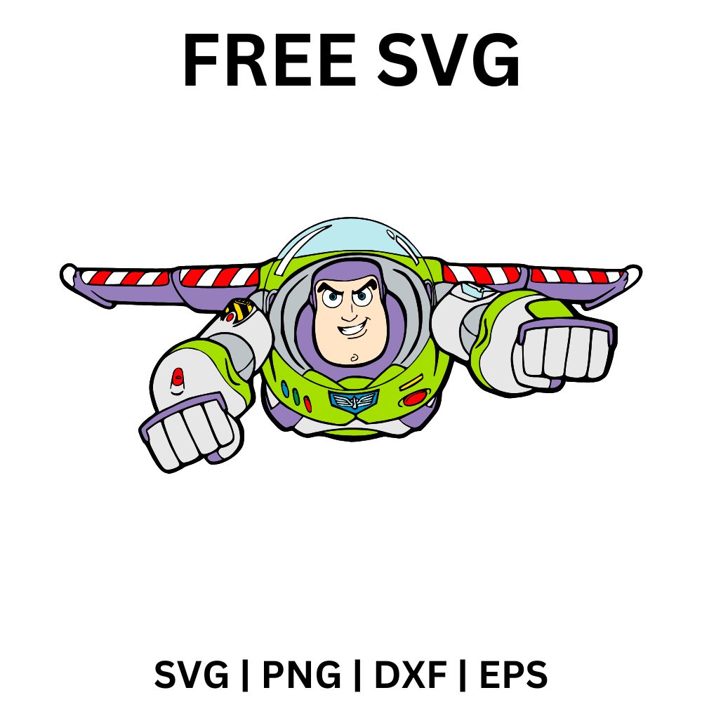 Buzz Lightyear Flying SVG Free | Soaring Space Hero Design for Cricut & Silhouette