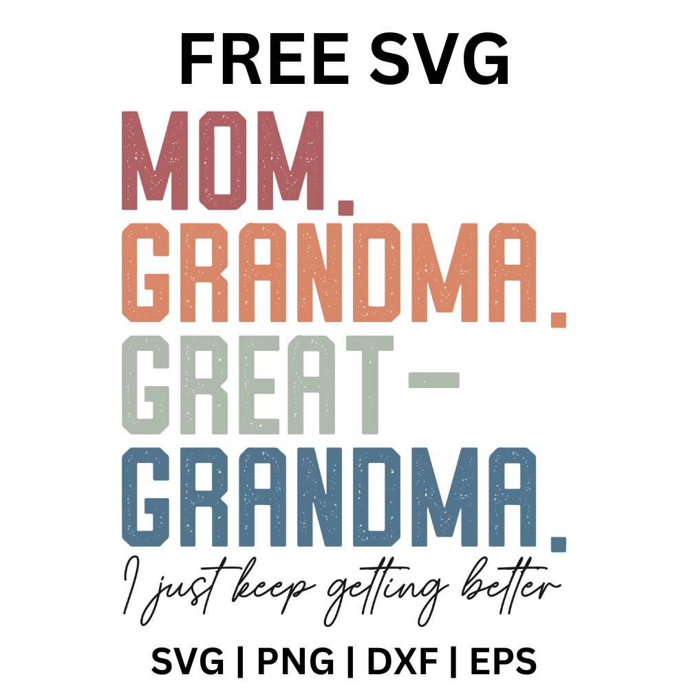 Mom. Grandma. Great-Grandma SVG | Fun Family Design for Cricut & Silhouette
