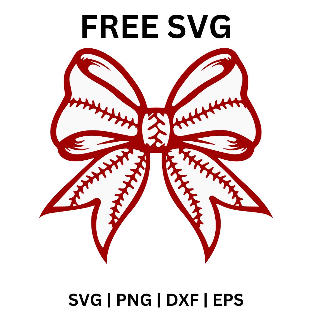 Baseball Coquette Bow SVGs – Free Download-8SVG