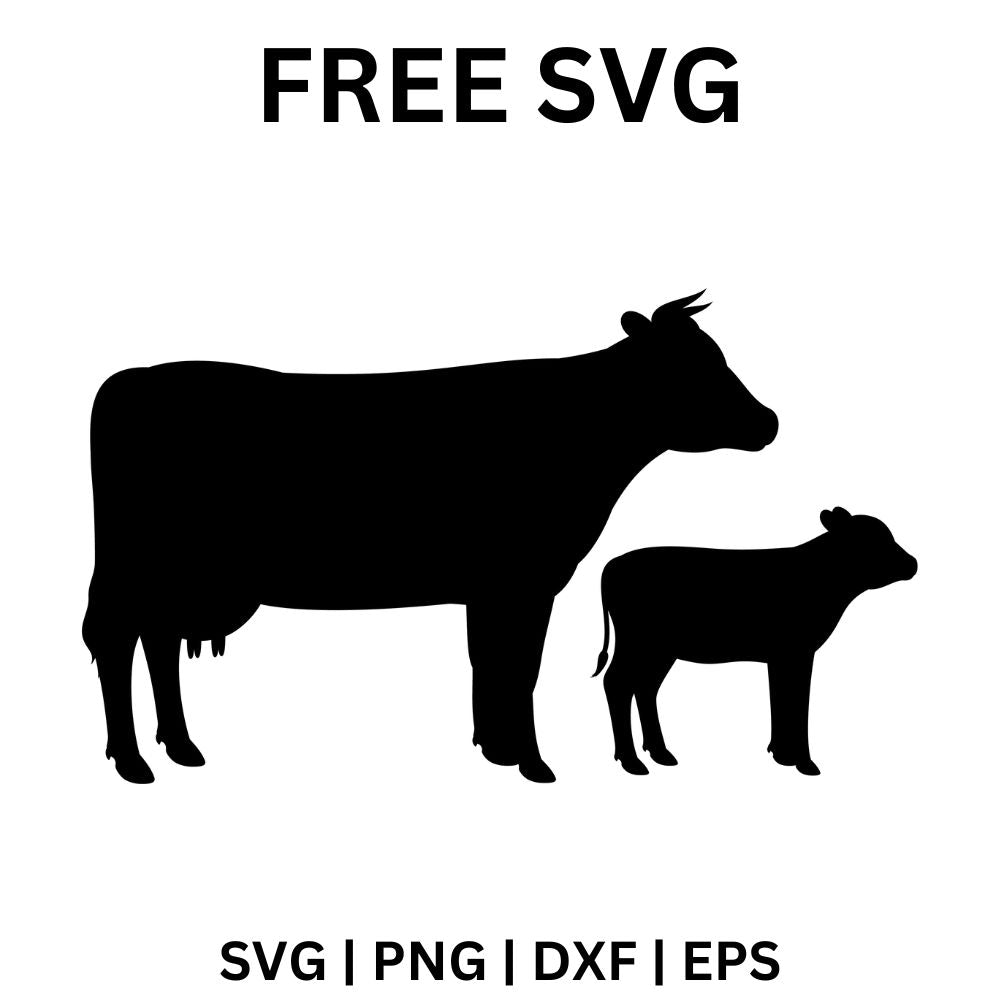 Cow Calf SVG Free File for Cricut & Silhouette-8SVG