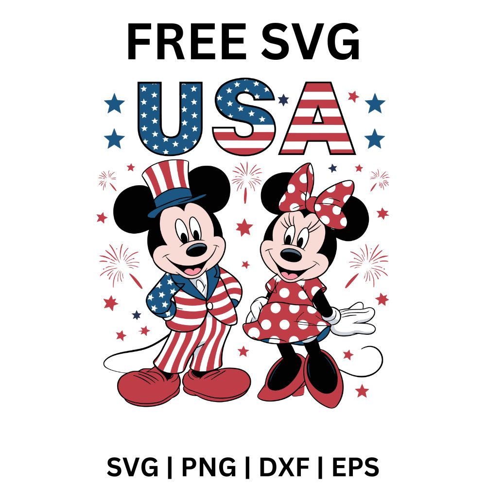 Disney USA 4th of July SVG Free File for Cricut & Silhouette