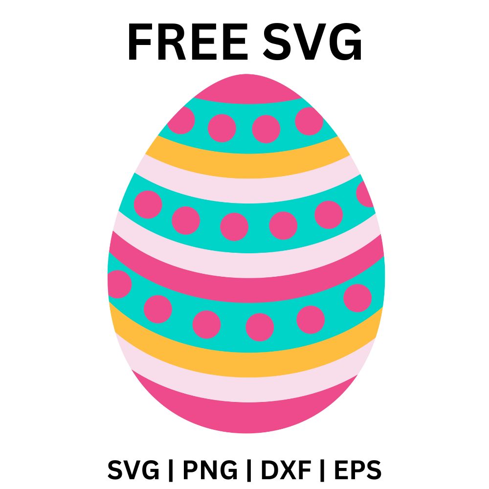 Easter Egg with Bold Stripes - Free SVG Cut File-8SVG