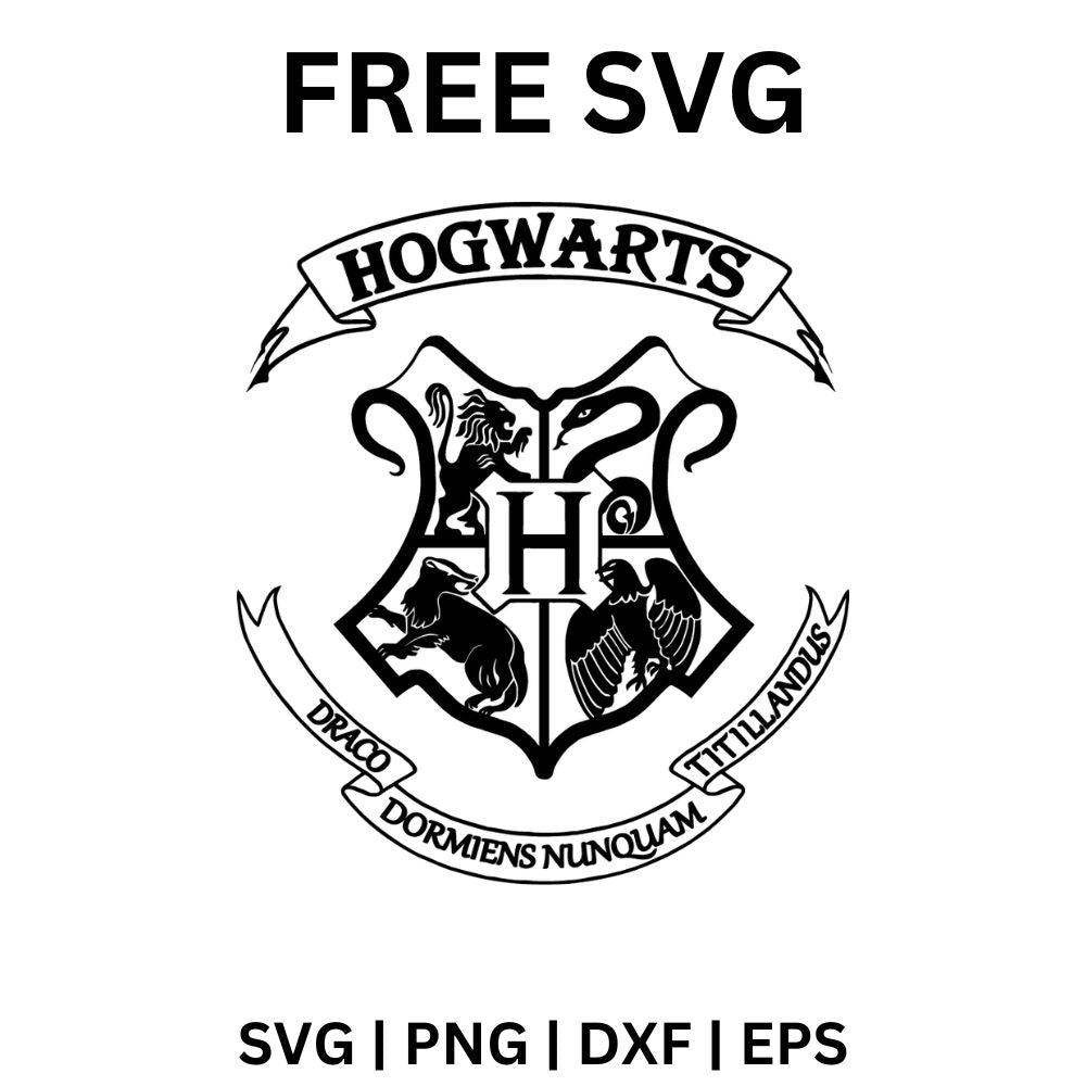 Hogwarts Crest SVG Free | School of Witchcraft and Wizardry Logo for Cricut & Silhouette