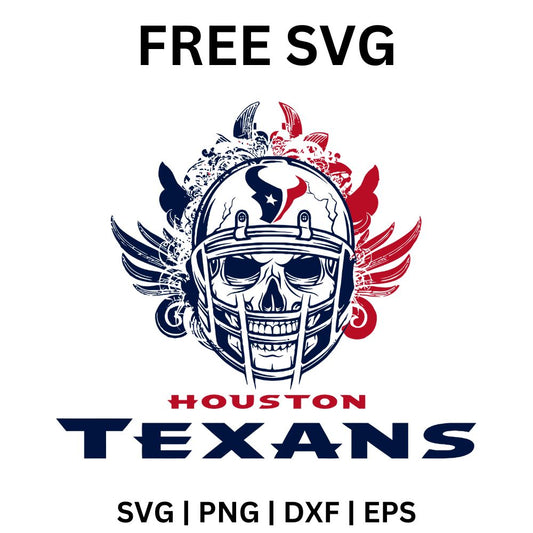 Houston Texans SVG Free | Skull Helmet with Flames Design for Cricut & Silhouette-8SVG