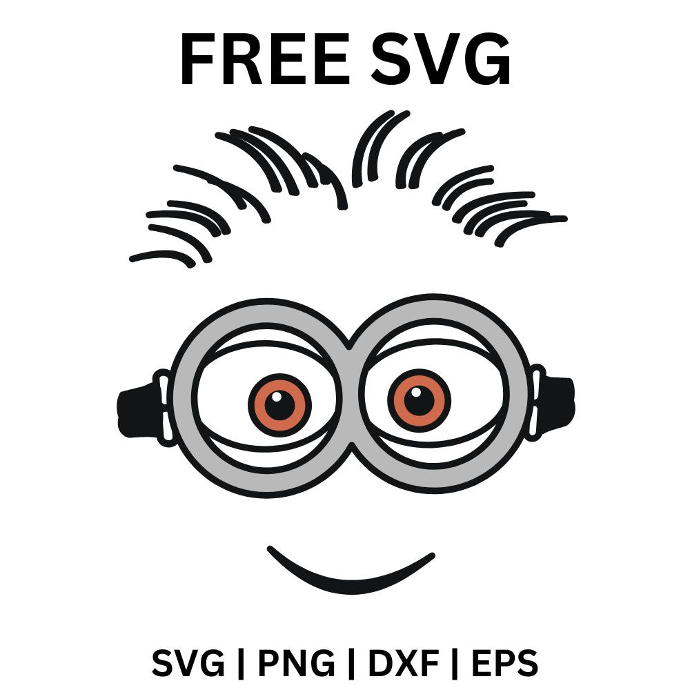 Minion with Crazy Hair SVG Free | Funny Character Face Design for Cricut & Silhouette