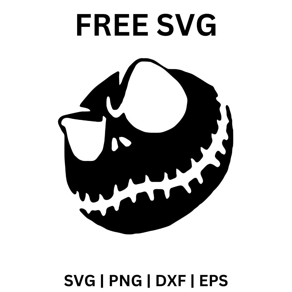 Angry Jack Skellington SVG Free | Spooky Skull Face Silhouette for Cricut & Silhouette