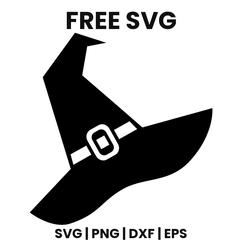 Witch Hat SVG Free – Buckle Band Halloween Hat Cut File