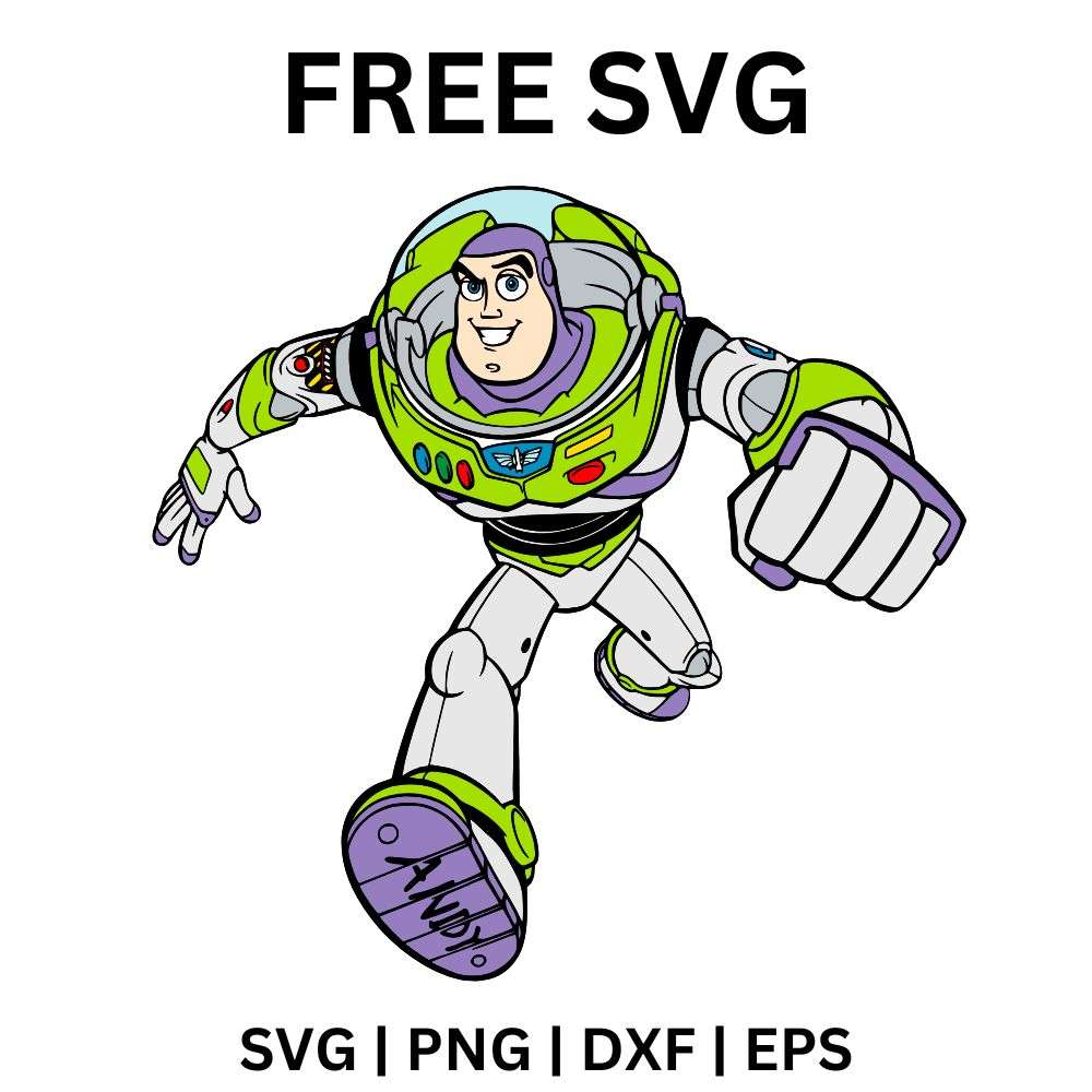 Buzz Lightyear Standing SVG Free | Confident Space Ranger Cut File for Cricut & Silhouette