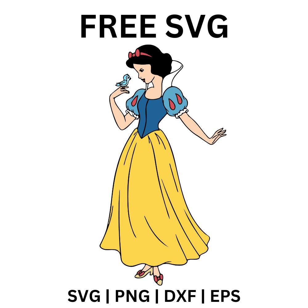 Snow White Dancing SVG Free | Elegant Princess SVG for Cricut & Silhouette
