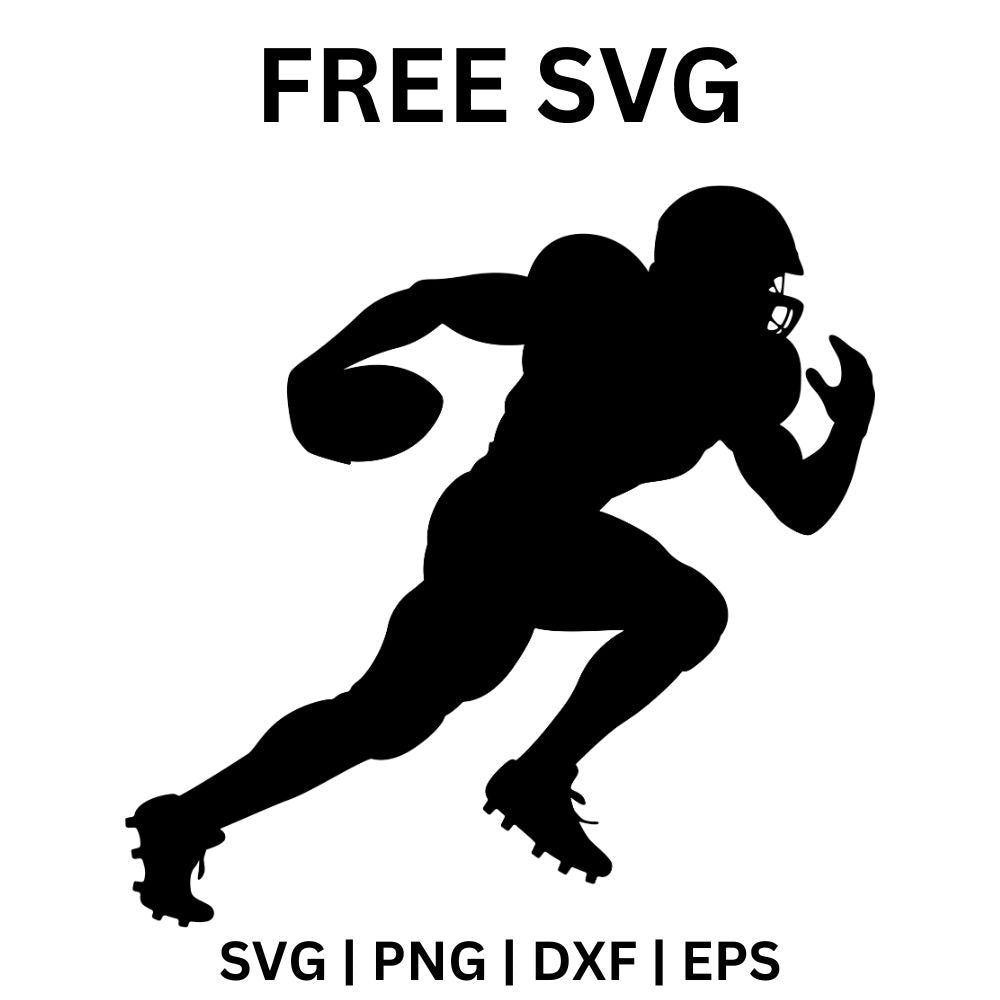Football Player Silhouette SVG Free Cut File for Cricut & Silhouette-8SVG